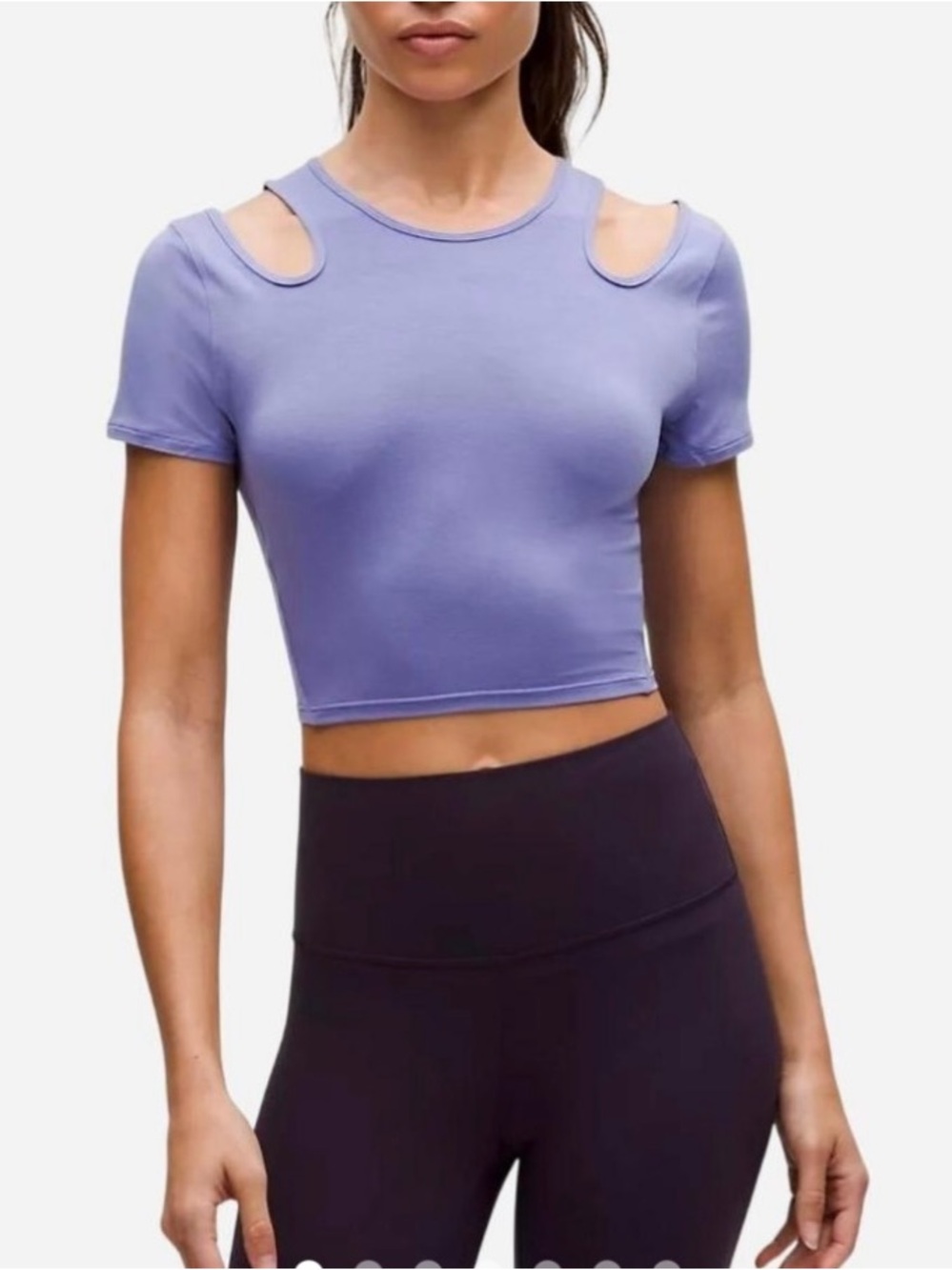 lululemon athletica Women's Purple Crop-top Yoga Cut-Out